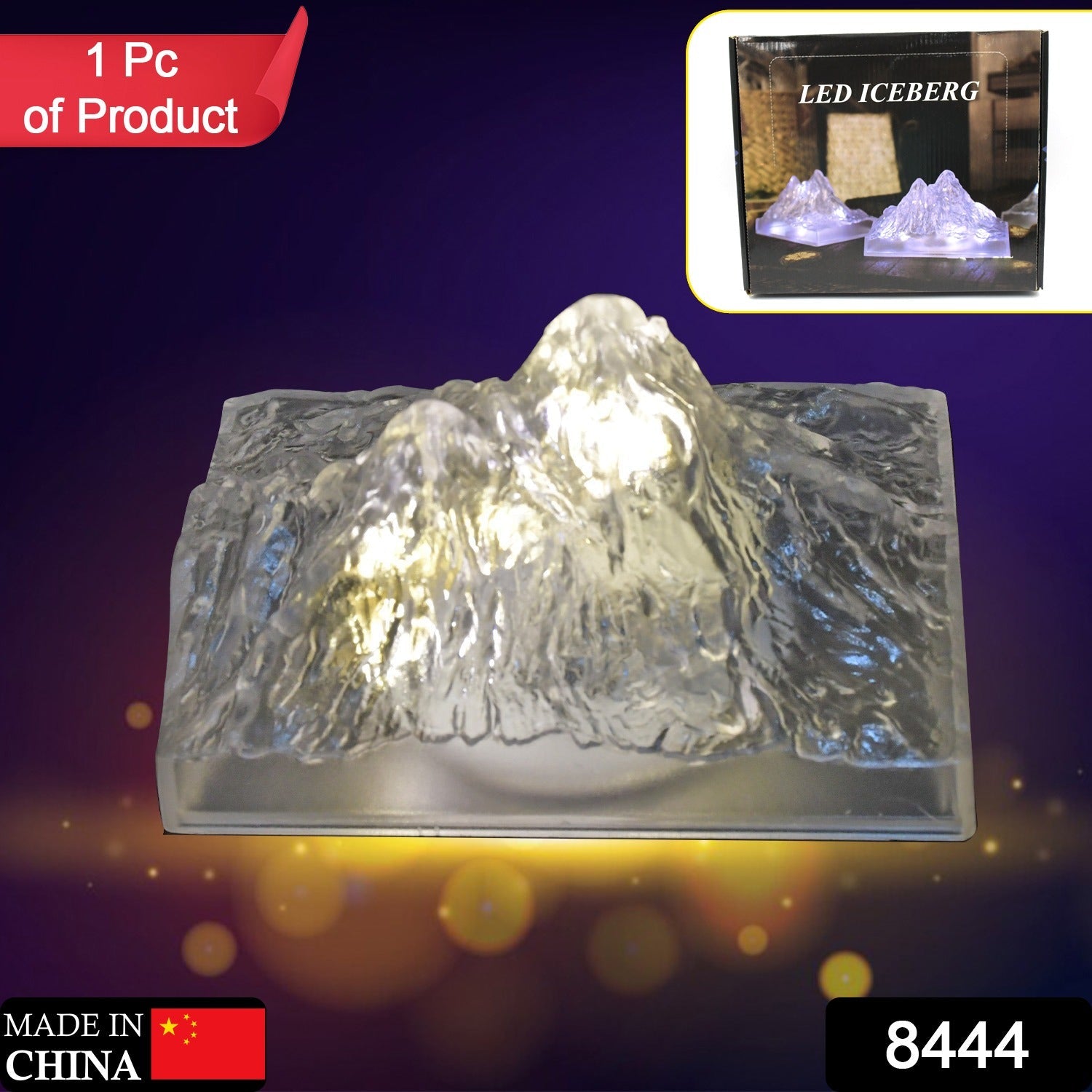 8444 Plastic Iceberg Night Light Mountain Lights Flameless Modern Clear LED Flameless Party Candles, LED Lamp Home Decoration Mini Atmosphere Light Bedroom Decor Desktop Ornament Children Gift (MOQ :- 12 Pc) 8444 Plastic Iceberg Night Light Mountain Lights Flameless Modern Clear LED Flameless Party Candles, LED Lamp Home Decoration Mini Atmosphere Light Bedroom Decor Desktop Ornament Children Gift (MOQ :- 12 Pc)